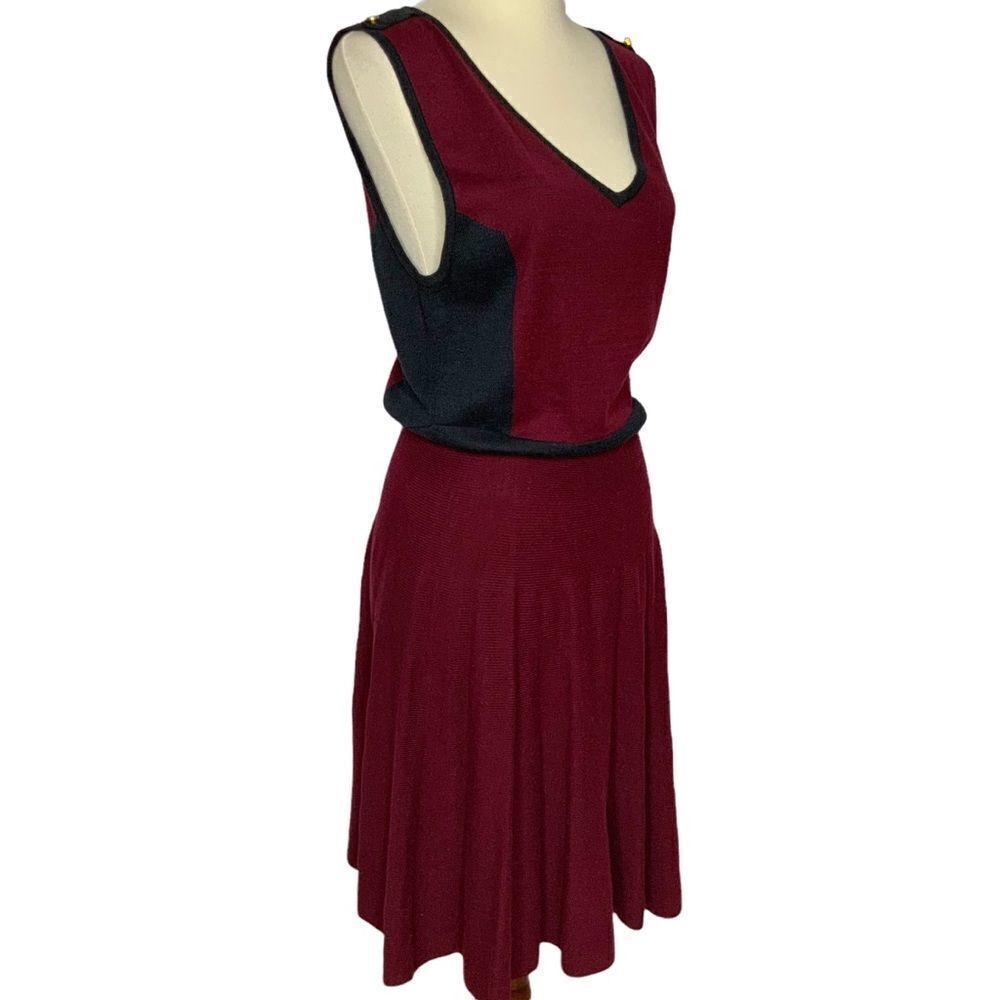 Romeo & Juliette Couture Maroon Red Sleeveless Sweater Dress Fit & Flare Size L - Picture 1 of 11